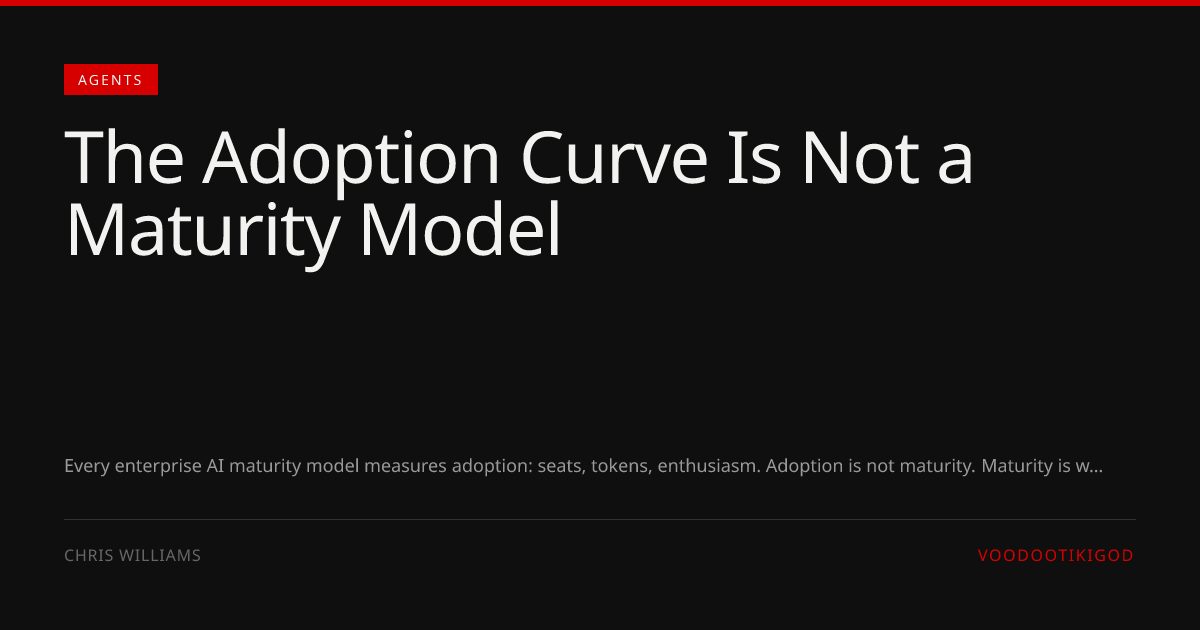The Adoption Curve Is Not a Maturity Model