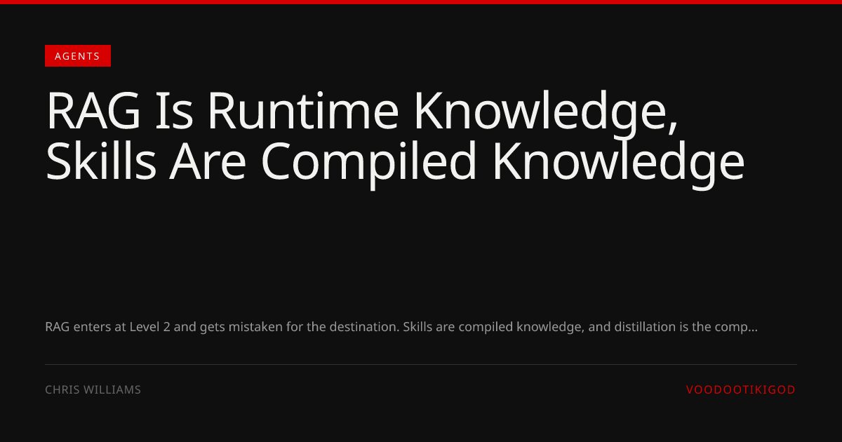 RAG Is Runtime Knowledge, Skills Are Compiled Knowledge